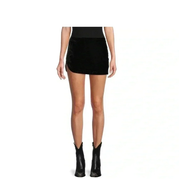 Free People Annalise Velvet Mini Skirt - Picture 1 of 7
